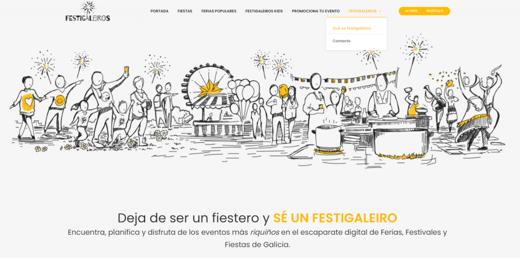 Qué es Festigaleiros, página Sobre nosotros copywriting web